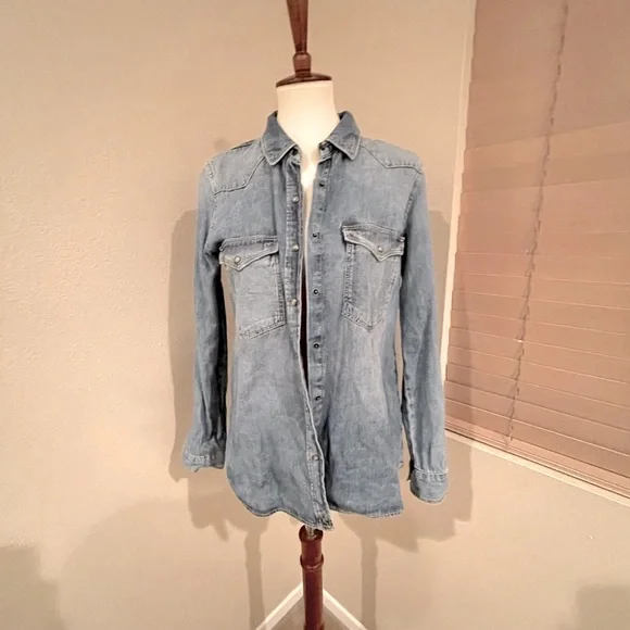 Zara Denim Shirt Size M - Picture 1 of 7